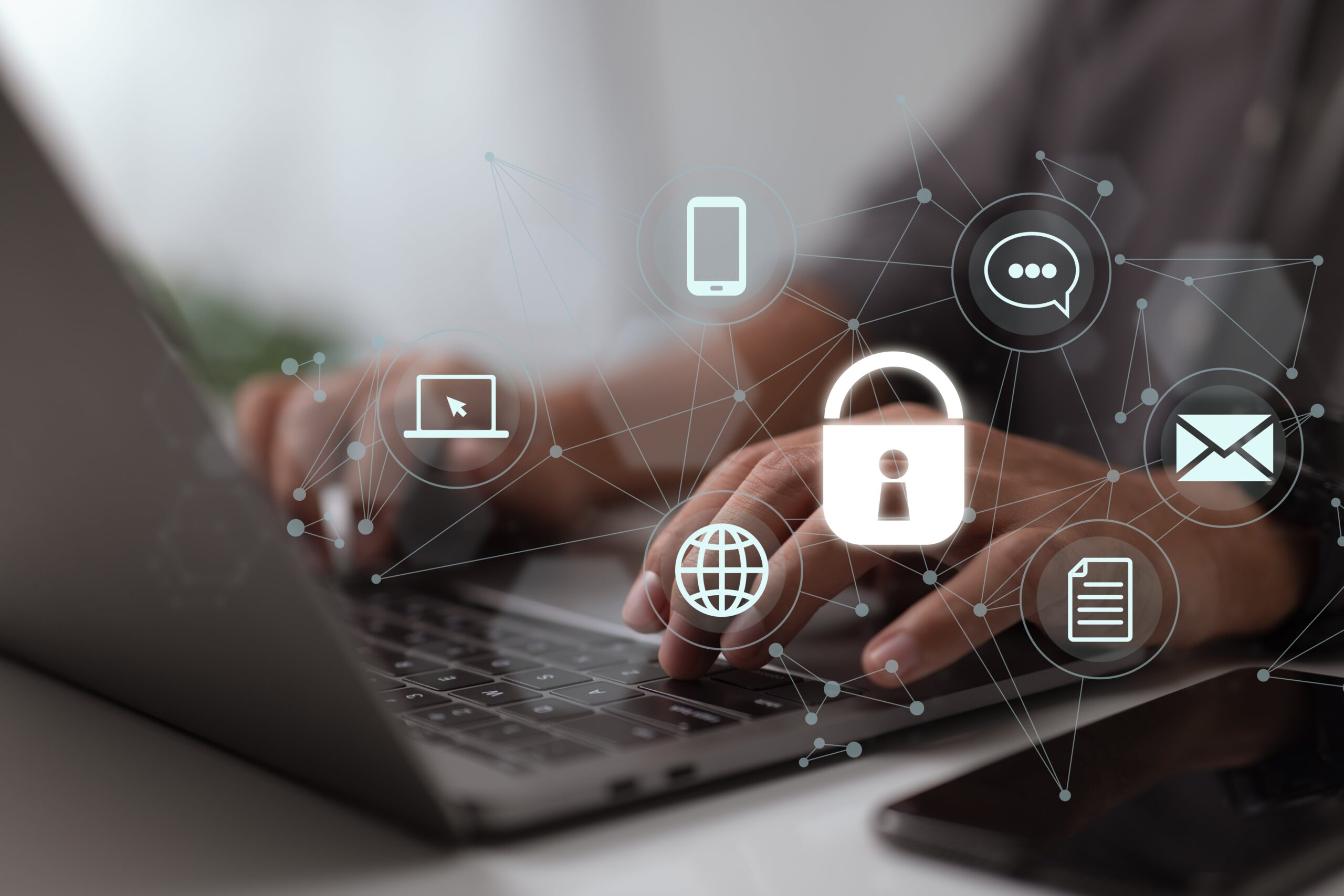 cybersecurity-on-the-internet-a-user-writing-a-password-on-a-computer-and-cyber-security-min