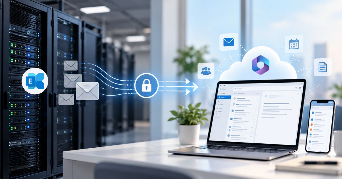 Migrazione da Microsoft Exchange a 365 Migrazione da Microsoft Exchange on-premise a Microsoft 365 Exchange Online: trasferimento sicuro delle email dal server aziendale al cloud.